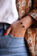 Armband Granaat - Gold Plated Zilver