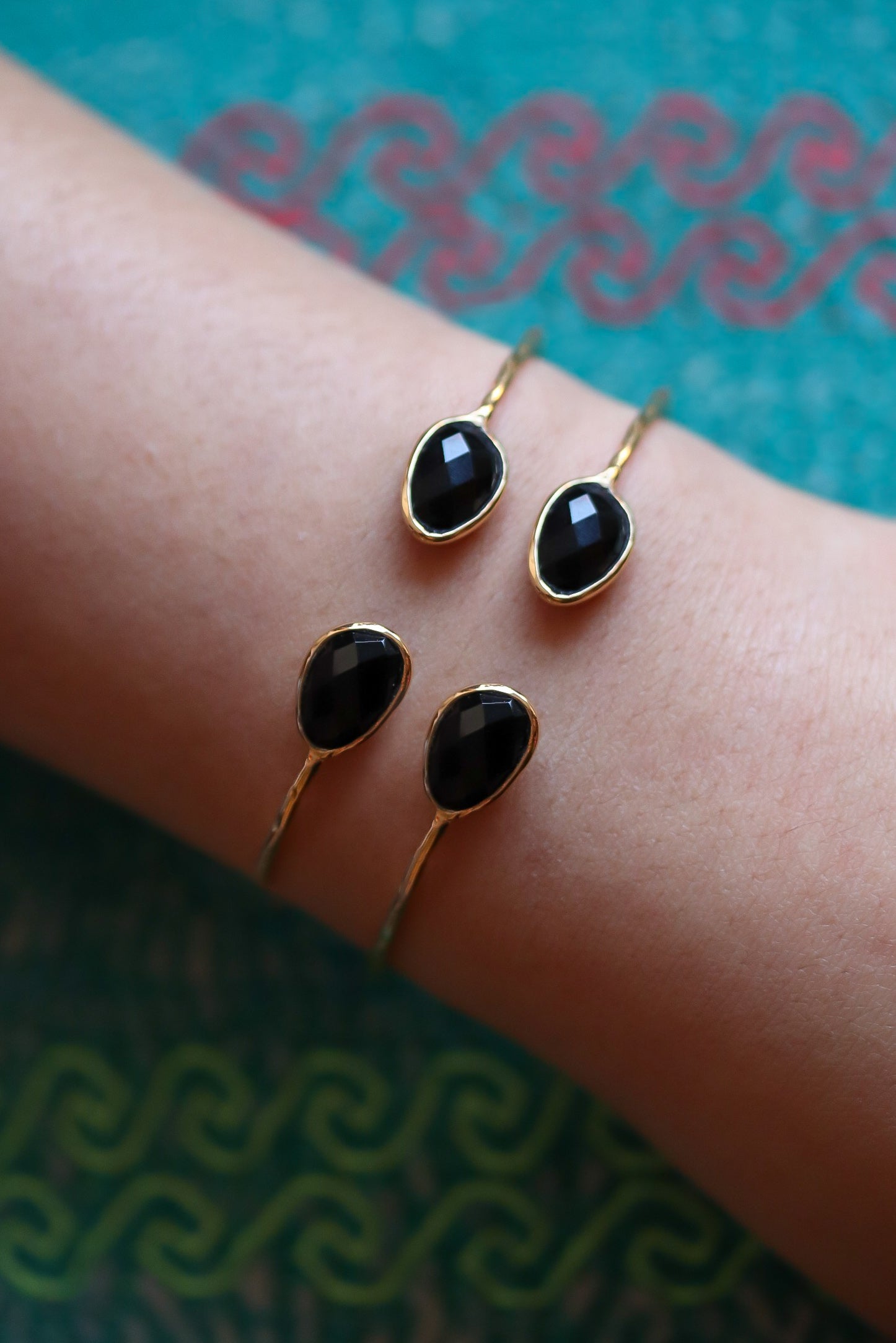 Armband Onyx - Gold Plated Zilver