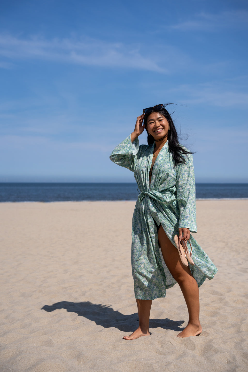 Kimono Sana, katoenen kimono, blockprint kimono