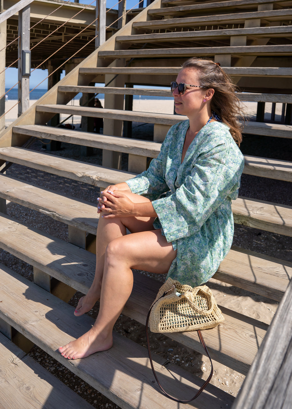 Kimono Sana, katoenen kimono, blockprint kimono
