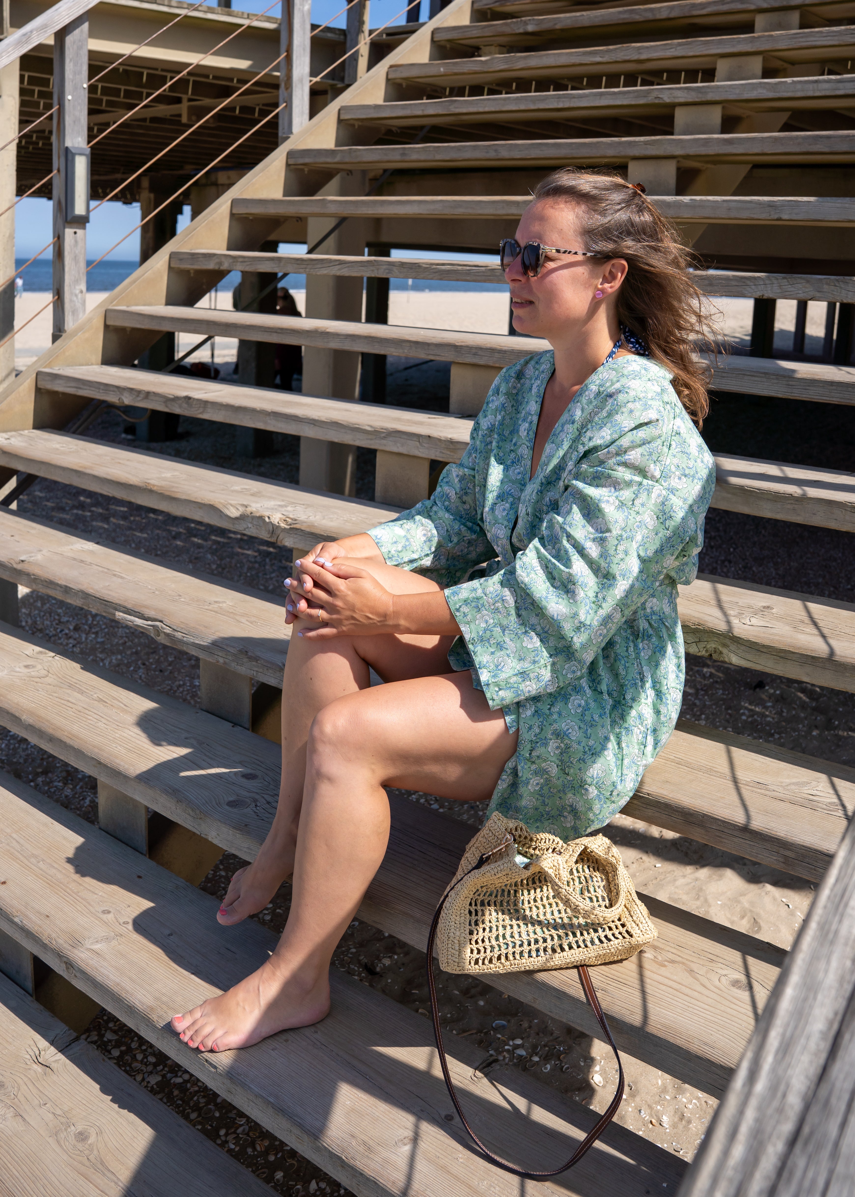 Kimono Sana, katoenen kimono, blockprint kimono