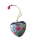 Hart papier-maché roze/blauw