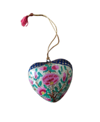 Hart papier-maché roze/blauw