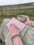 Notebook Groen/Roze bloem
