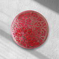 Handbeschilderd doosje - rond roze/rood