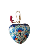 Hart papier-maché roze/blauw