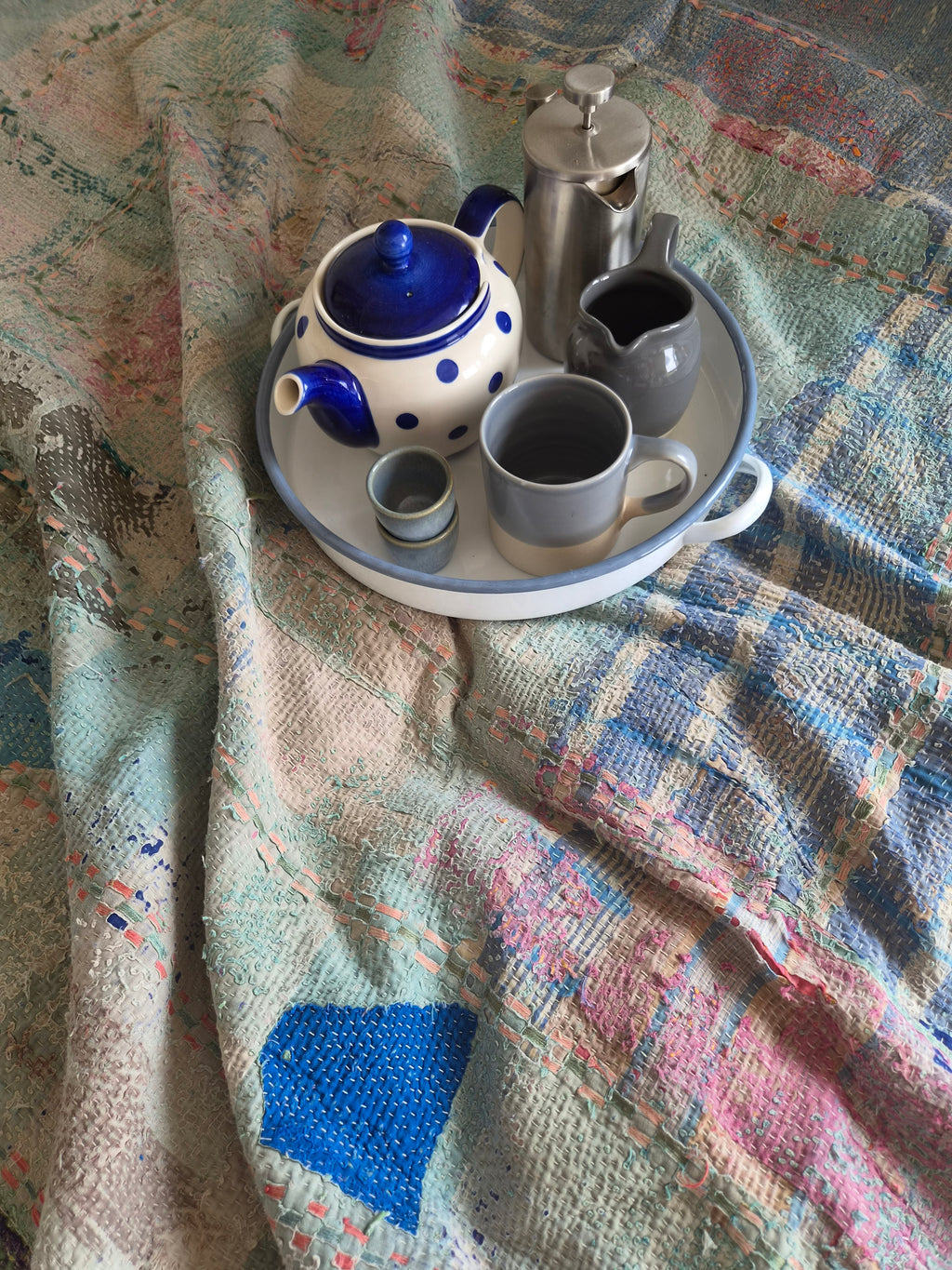 Vintage Kantha Quilt ● Sprei ● Picknick kleed