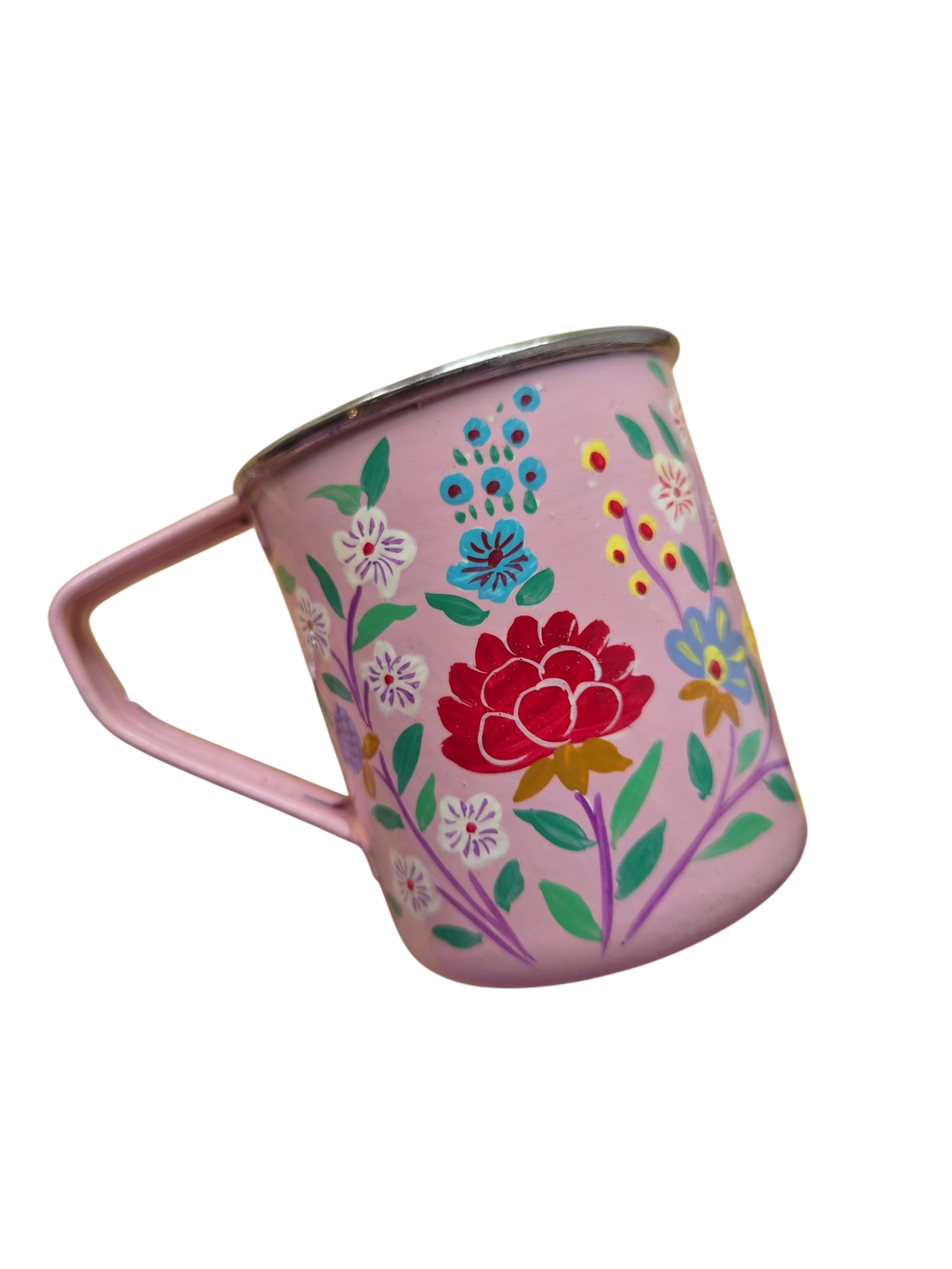 Handbeschilderd mok roze