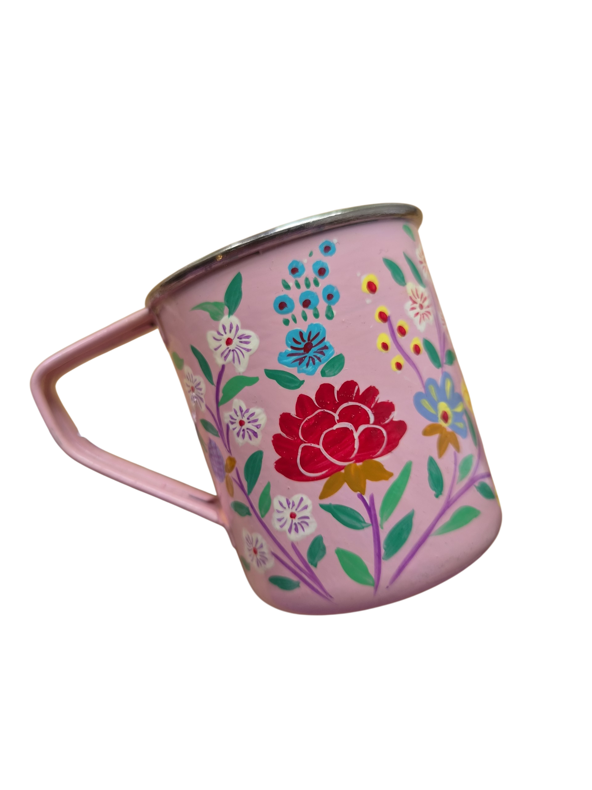 Handbeschilderd mok roze