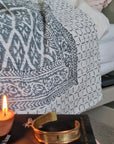 Kantha bedspread grey-white (150-228 and 225-275 cm)